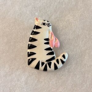 Cat Pin Brooch with Ballet Slippers Preowned